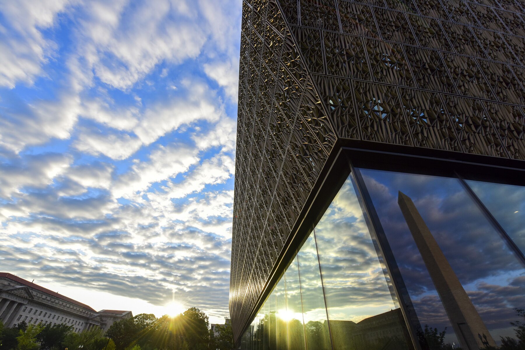 National Museum of African American History & Culture at sunset